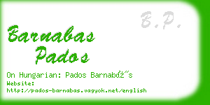 barnabas pados business card